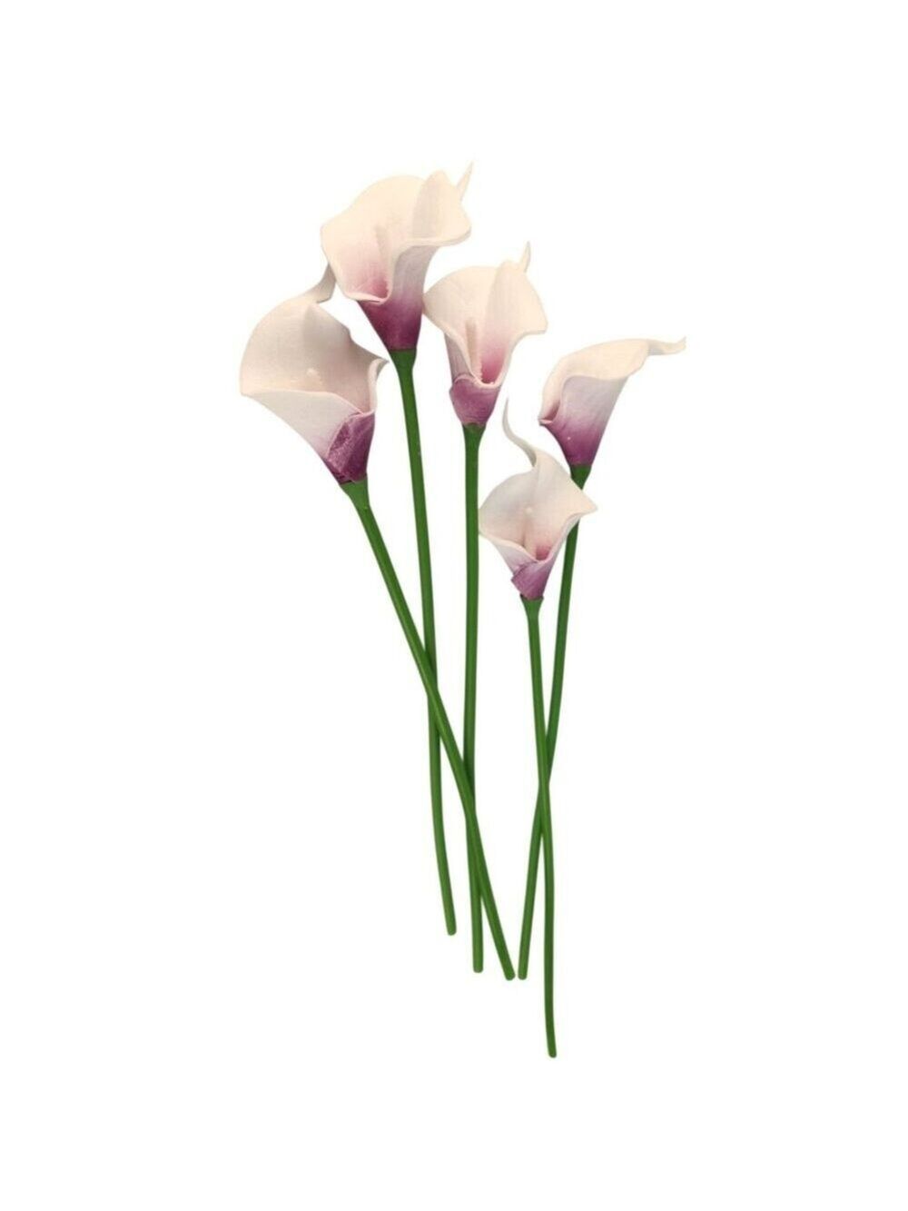 Lavender Purple and White Faux Calla Lily Stems 15 Inch Wedding Artificial Flowe - Picture 8 of 11